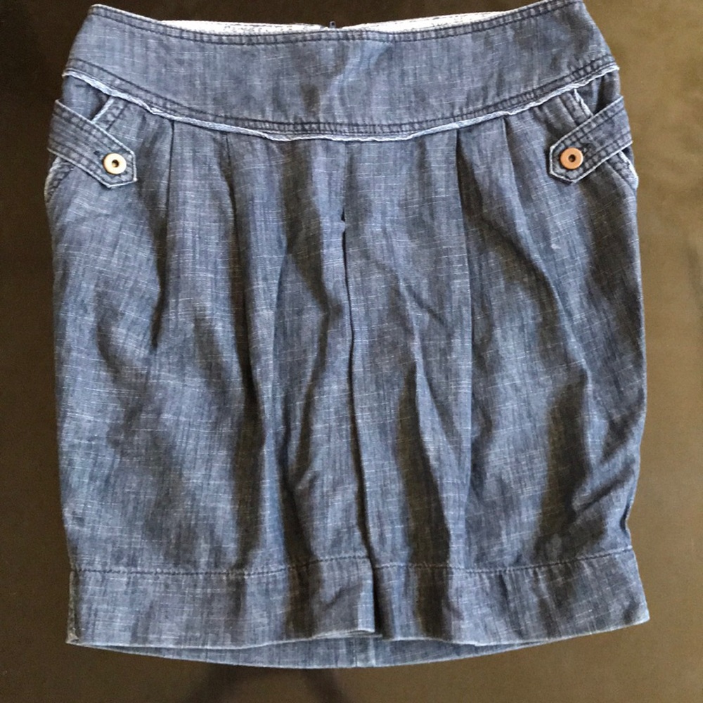 Network denim look knee length skirt